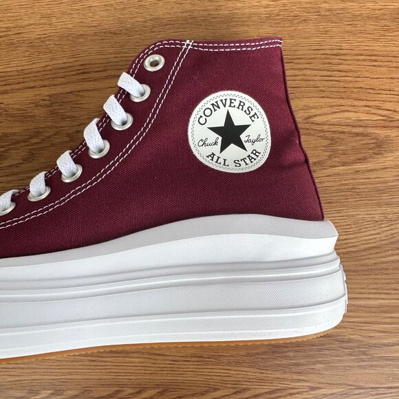 ⭐Converse Chuck Taylor Move Platform Hi 7.5 Women Shoes Sneaker Burgundy A02430C - Picture 9 of 13